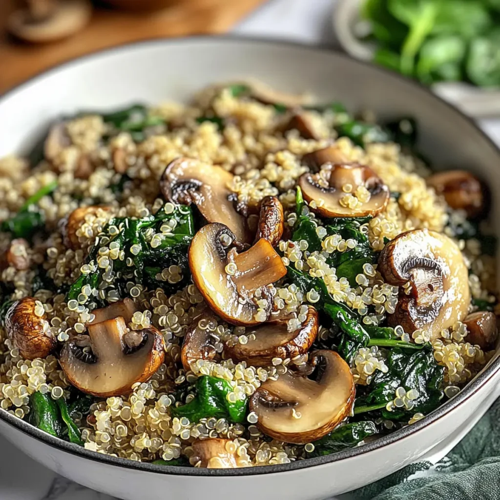 20-Minute Mushroom Spinach Quinoa