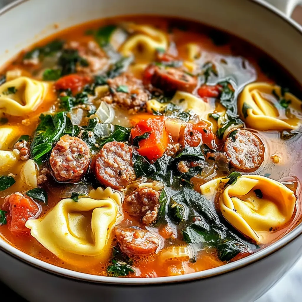 Autumn Tortellini Soup with Sausage
