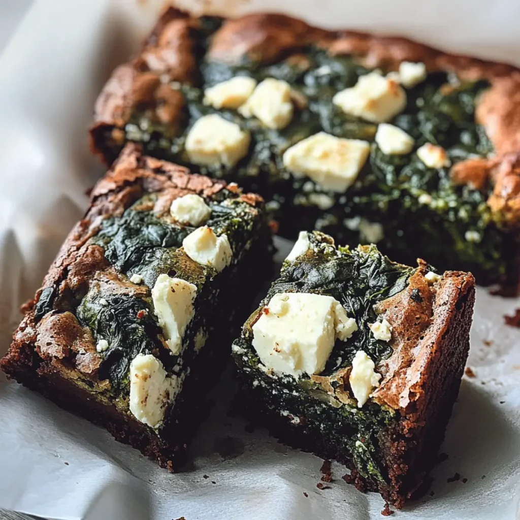 Spinach and Feta Brownies