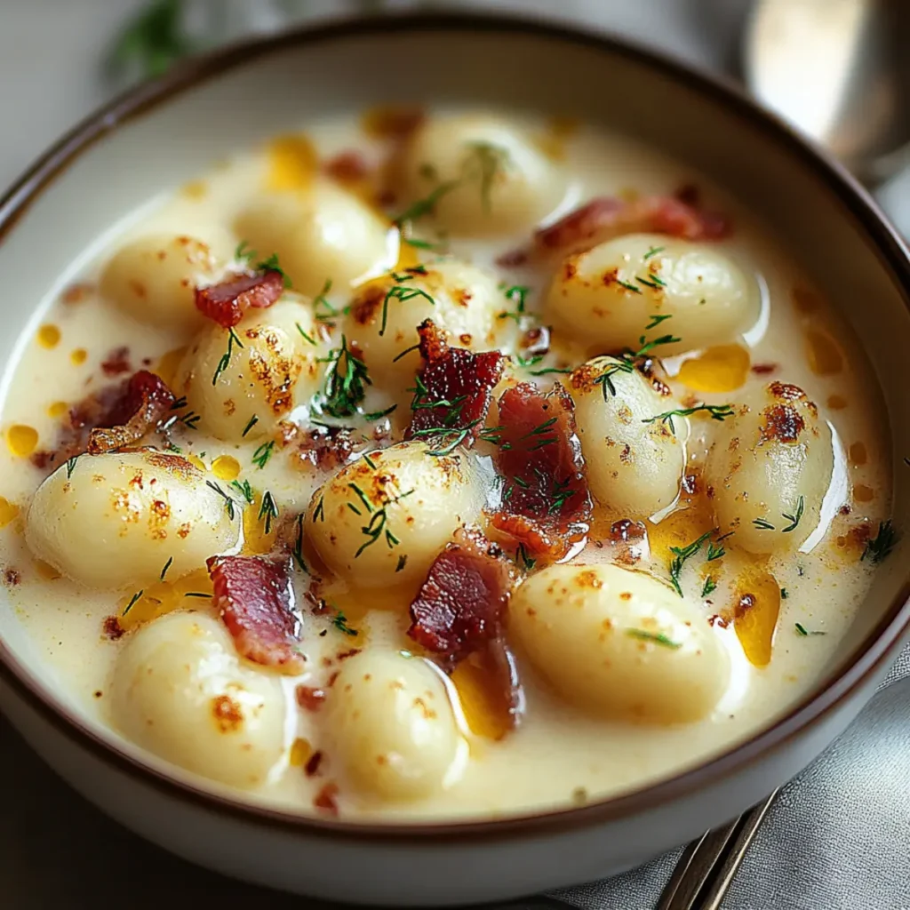 Bacon Cheddar Gnocchi Soup