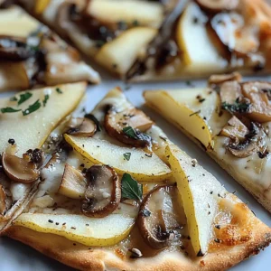 Mushroom and Pear Flatbread Pizza