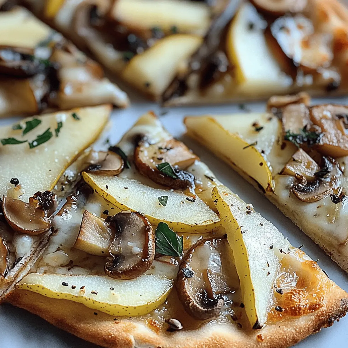 Mushroom and Pear Flatbread Pizza