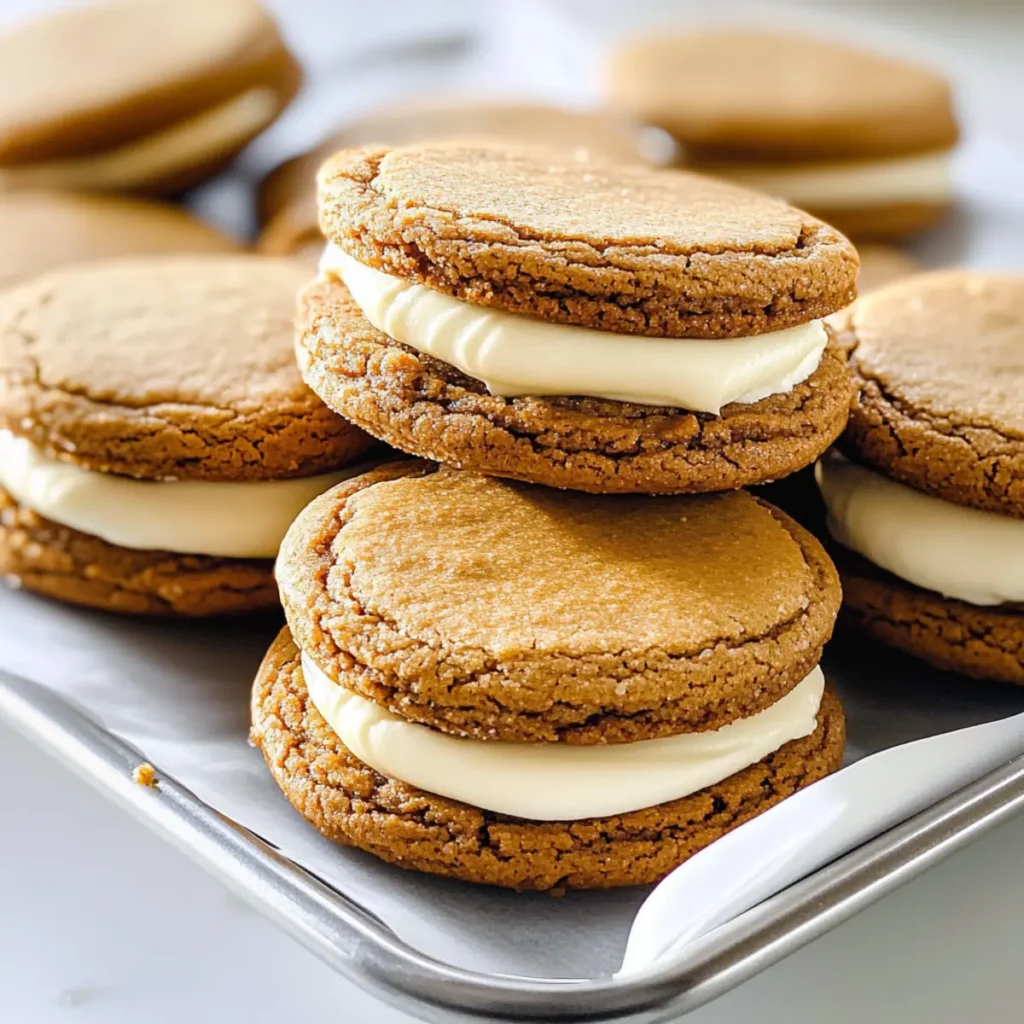 Gingerbread Sandwich Cookies with Lemon Buttercream
