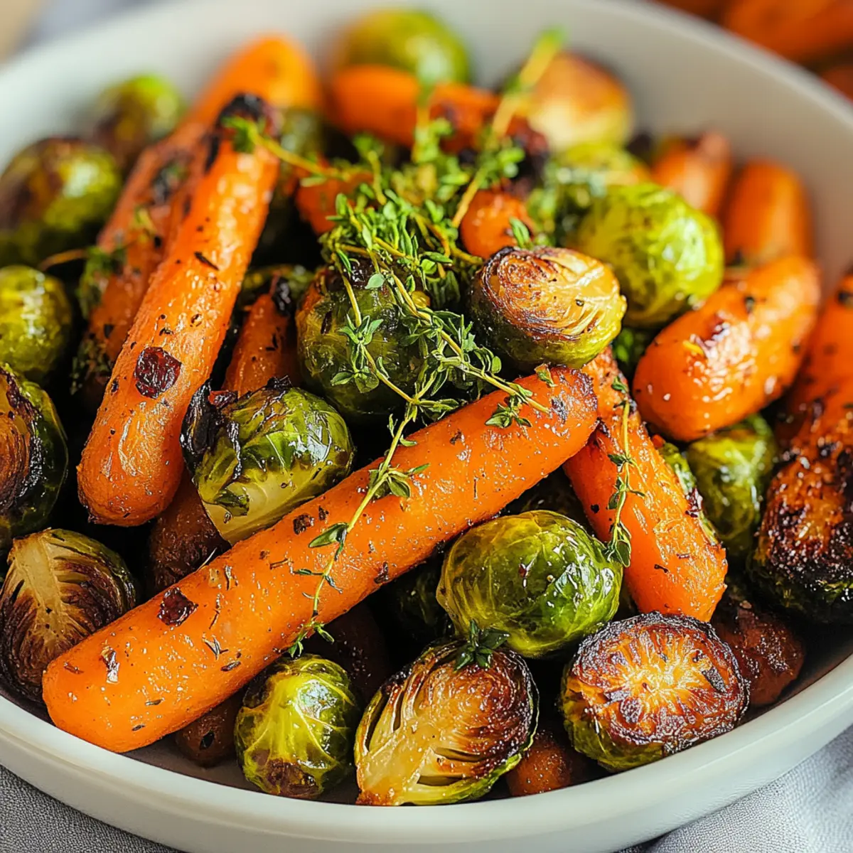 Roasted Carrots and Brussels Sprouts