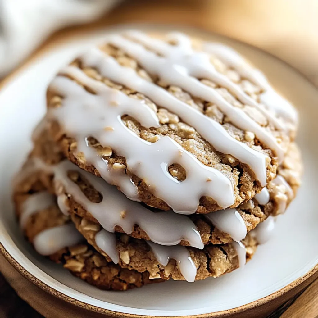 Delicious Iced Gingerbread Oatmeal Cookies