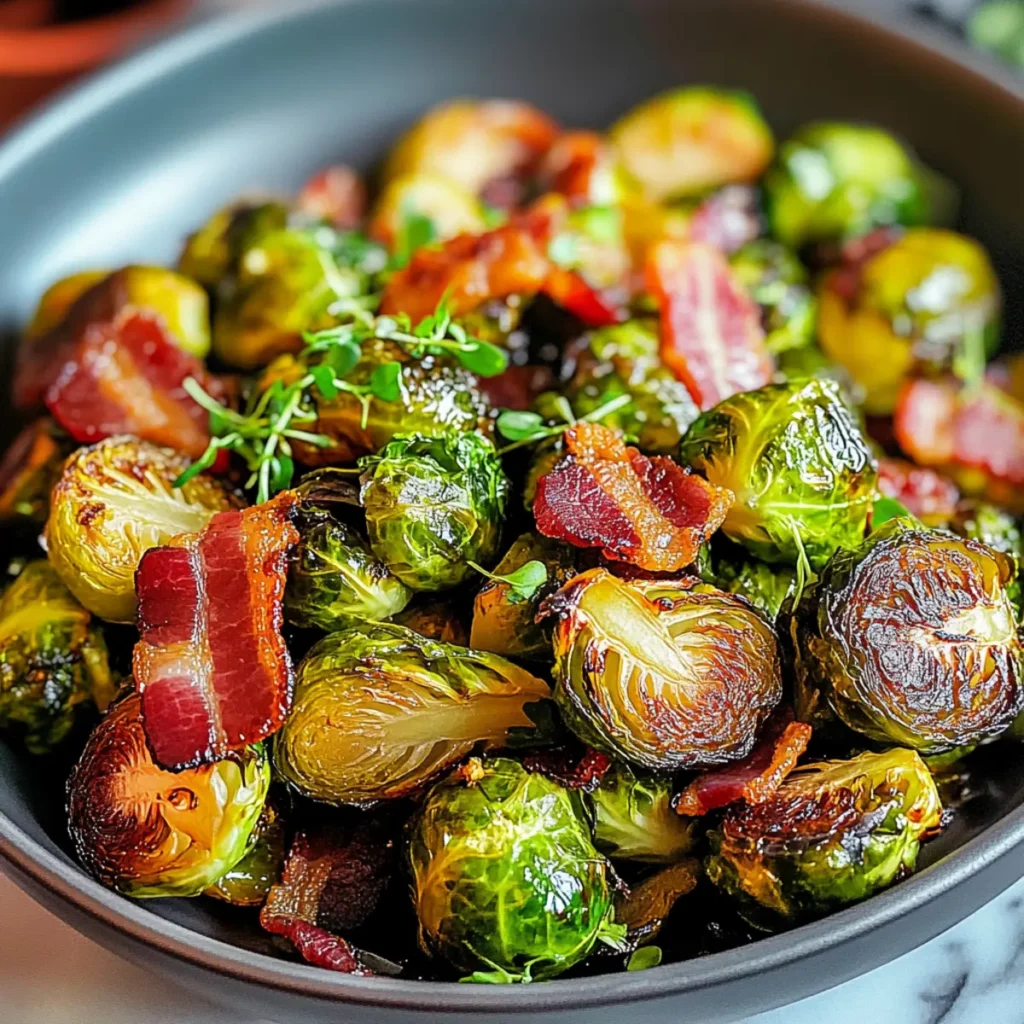 Honey-Glazed Roasted Brussels Sprouts with Bacon