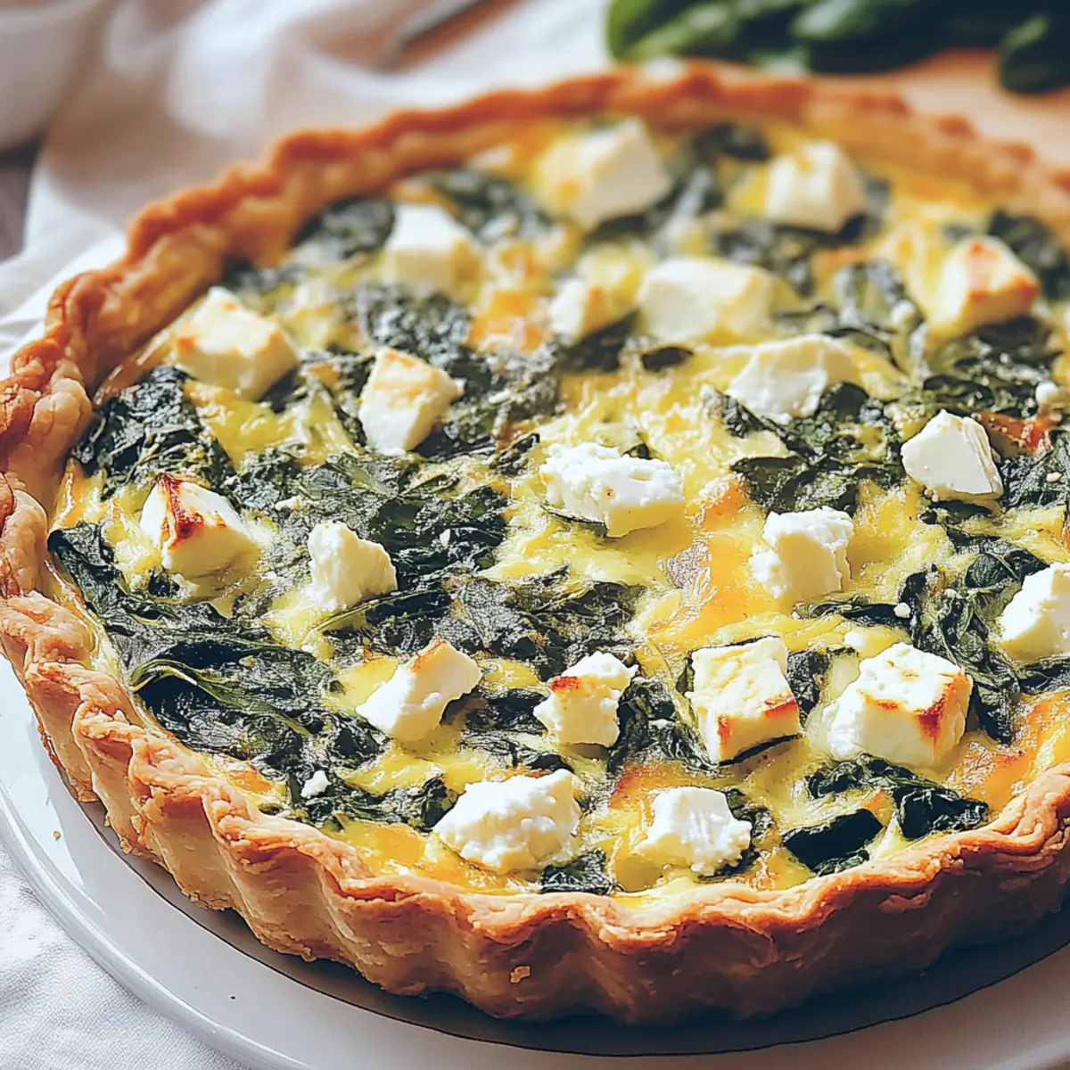 Spinach and Feta Quiche Without Crust