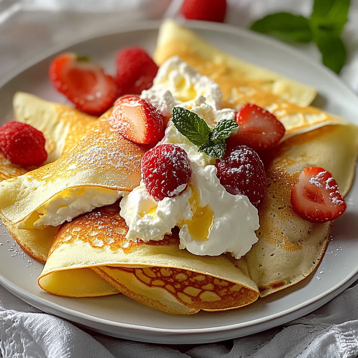 High Protein Cottage Cheese Crepes