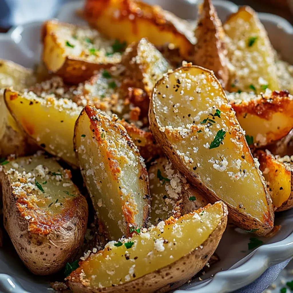 Crispy Garlic Parmesan Potato Wedges