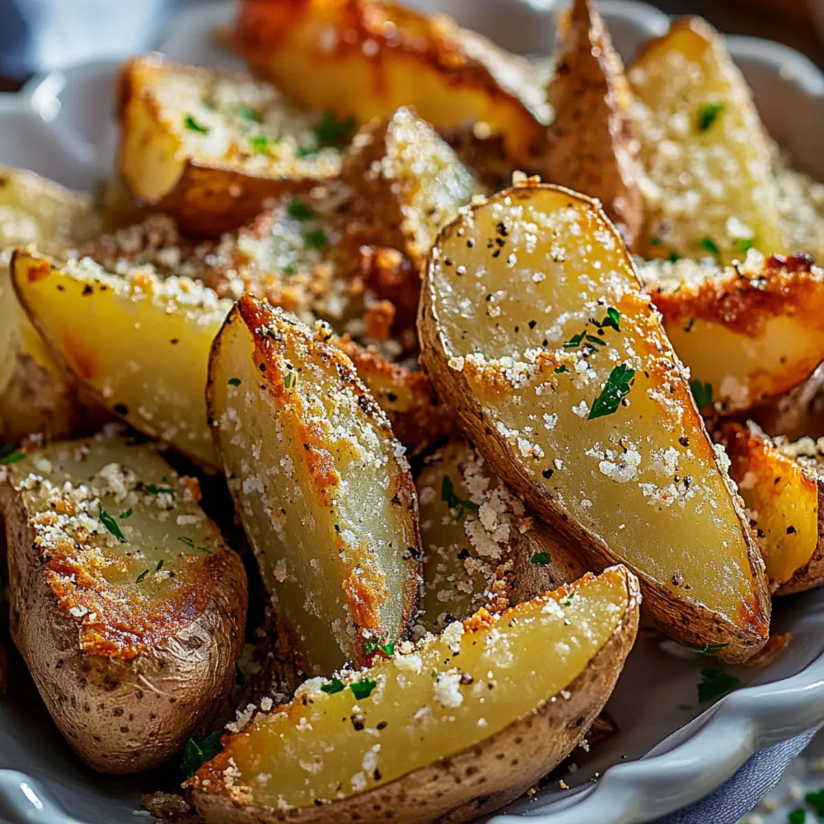 Crispy Garlic Parmesan Potato Wedges