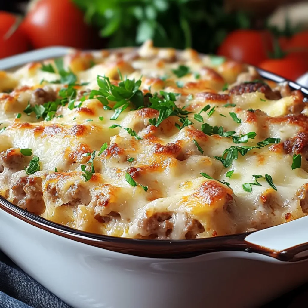 Cheesy Turkey Burger Casserole