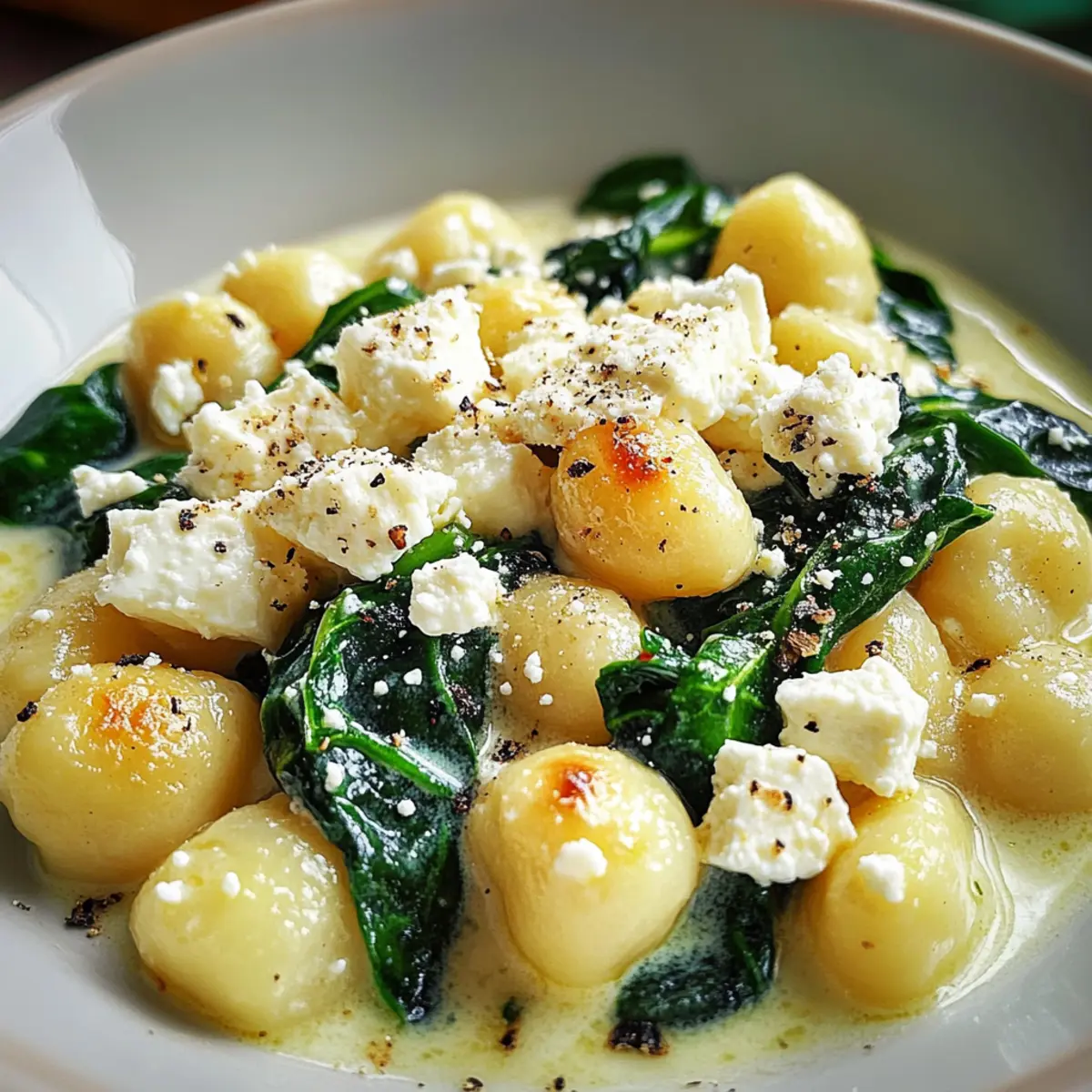 Creamy Gnocchi with Spinach and Feta