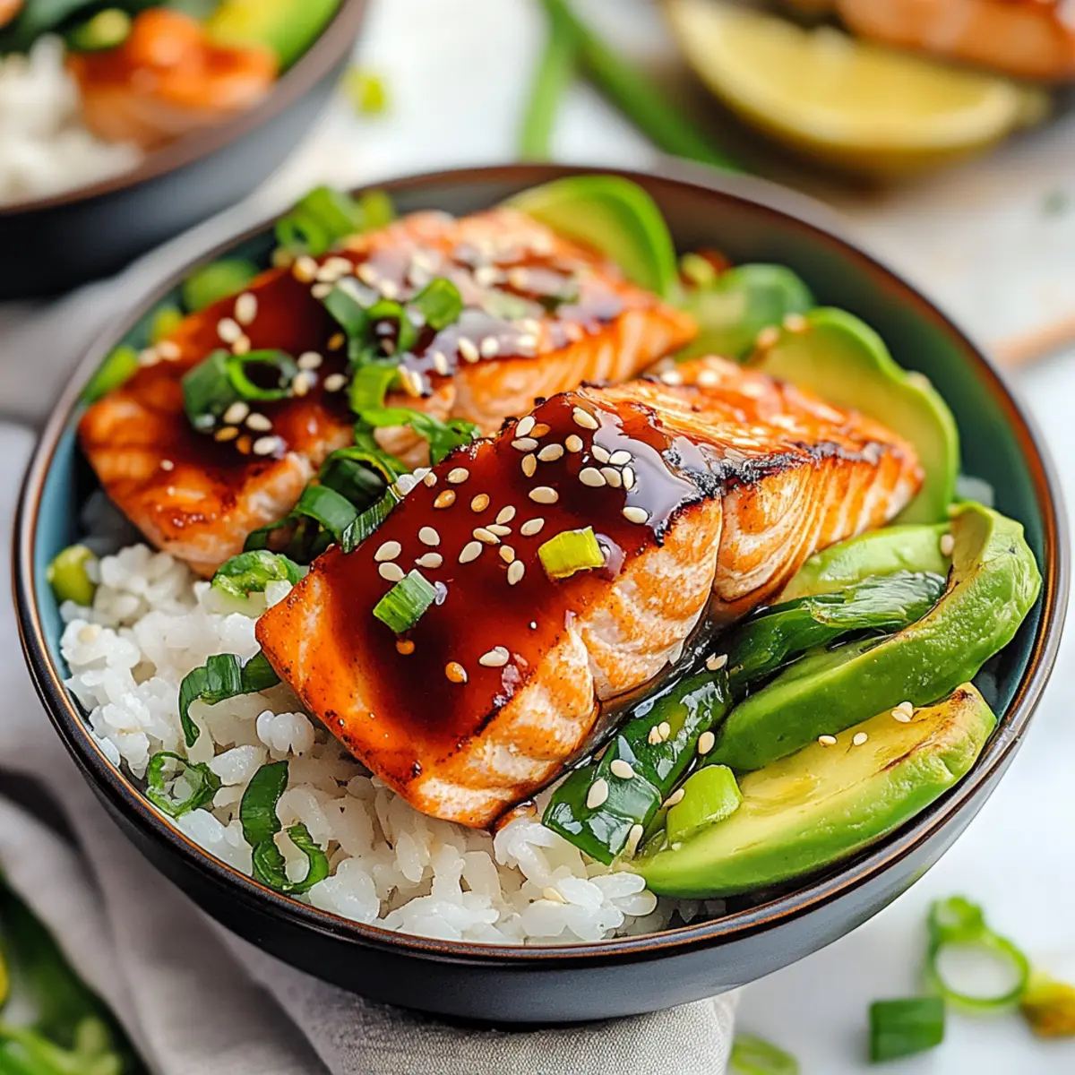 Honey Sriracha Salmon Bowls