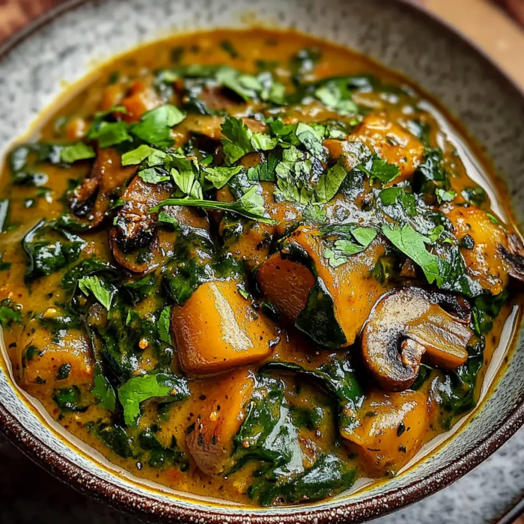 Spinach and Mushroom Curry
