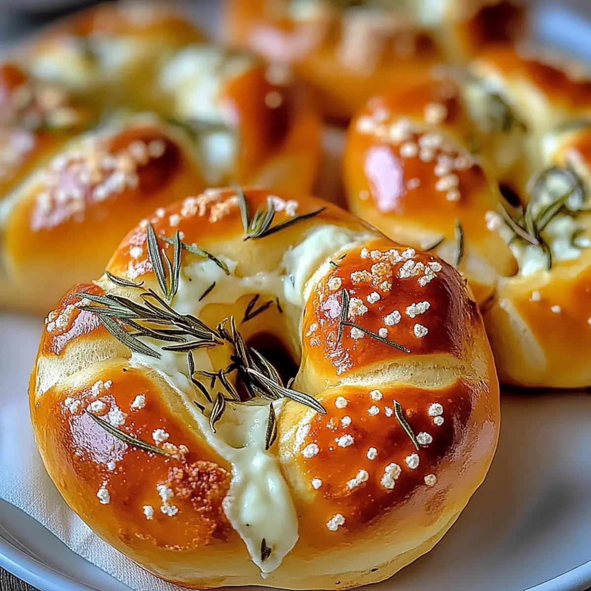 Heavenly Mozzarella-Stuffed Rosemary Pretzels