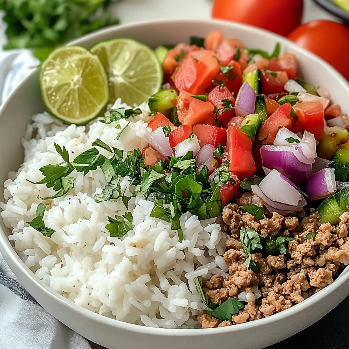 Greek Ground Turkey Rice Bowl
