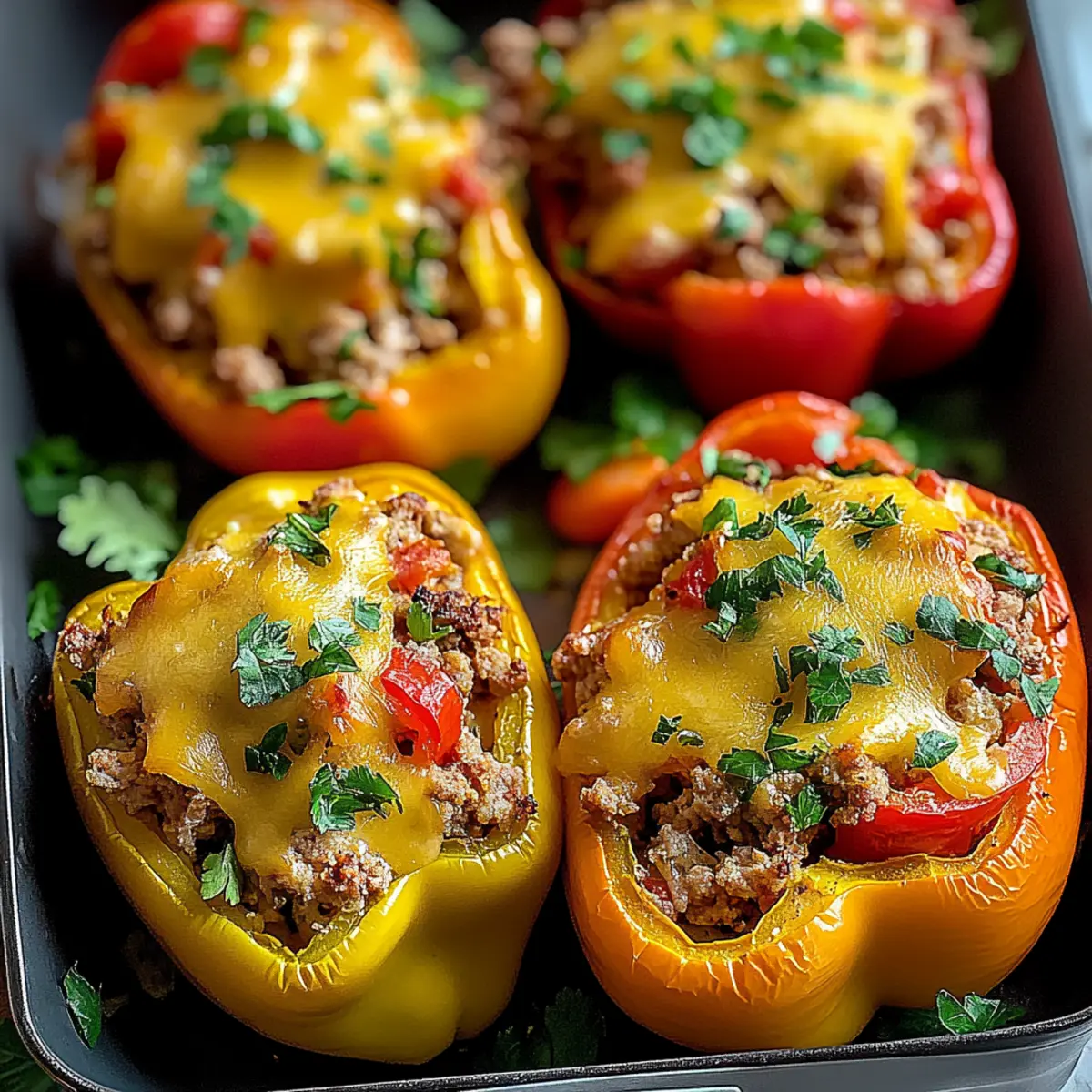 Ground Turkey Stuffed Peppers