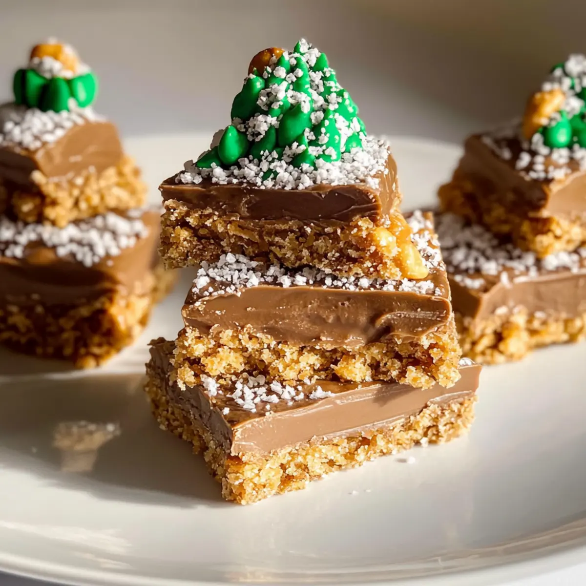 Salted Peanut Butter No Bake Trees