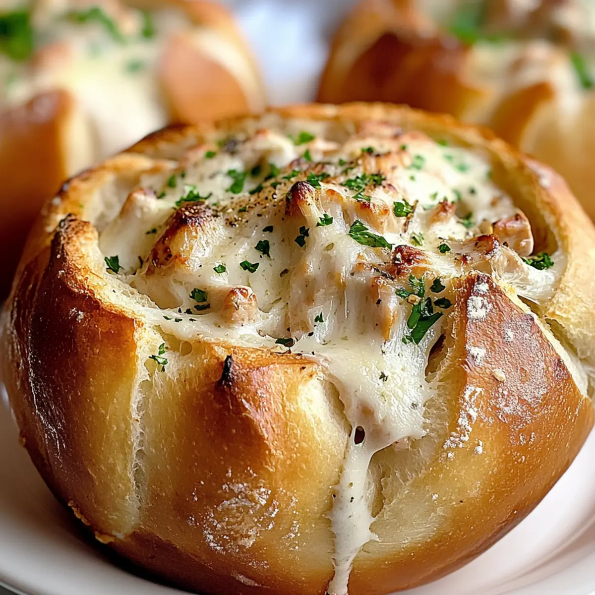Chicken Alfredo Bread Bowls