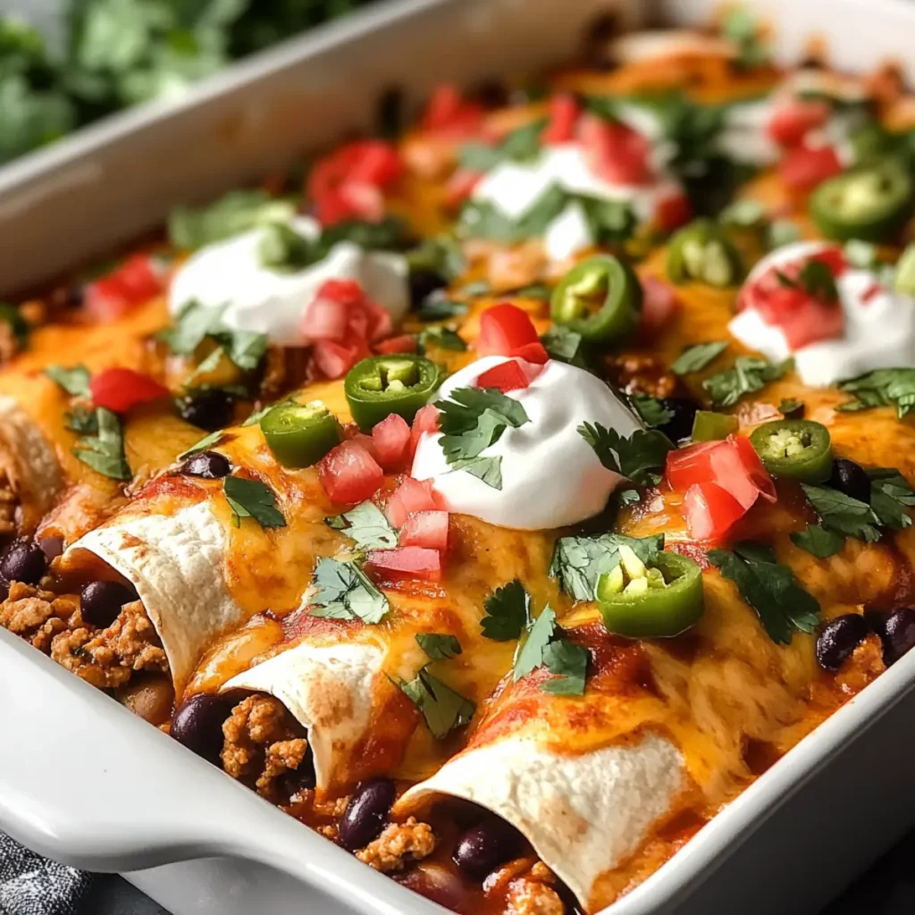 Ground Turkey Black Bean Enchiladas