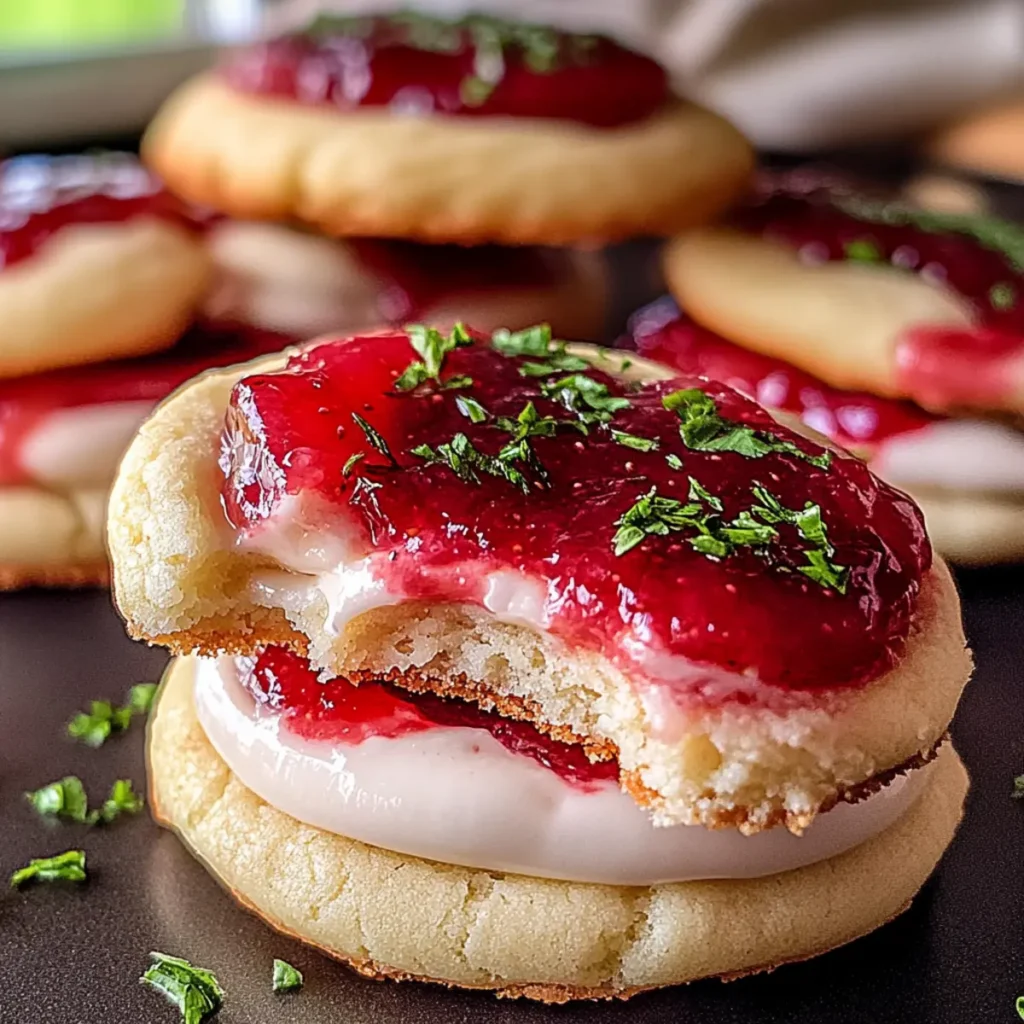 Strawberry Cheesecake Cookies with Homemade Jam