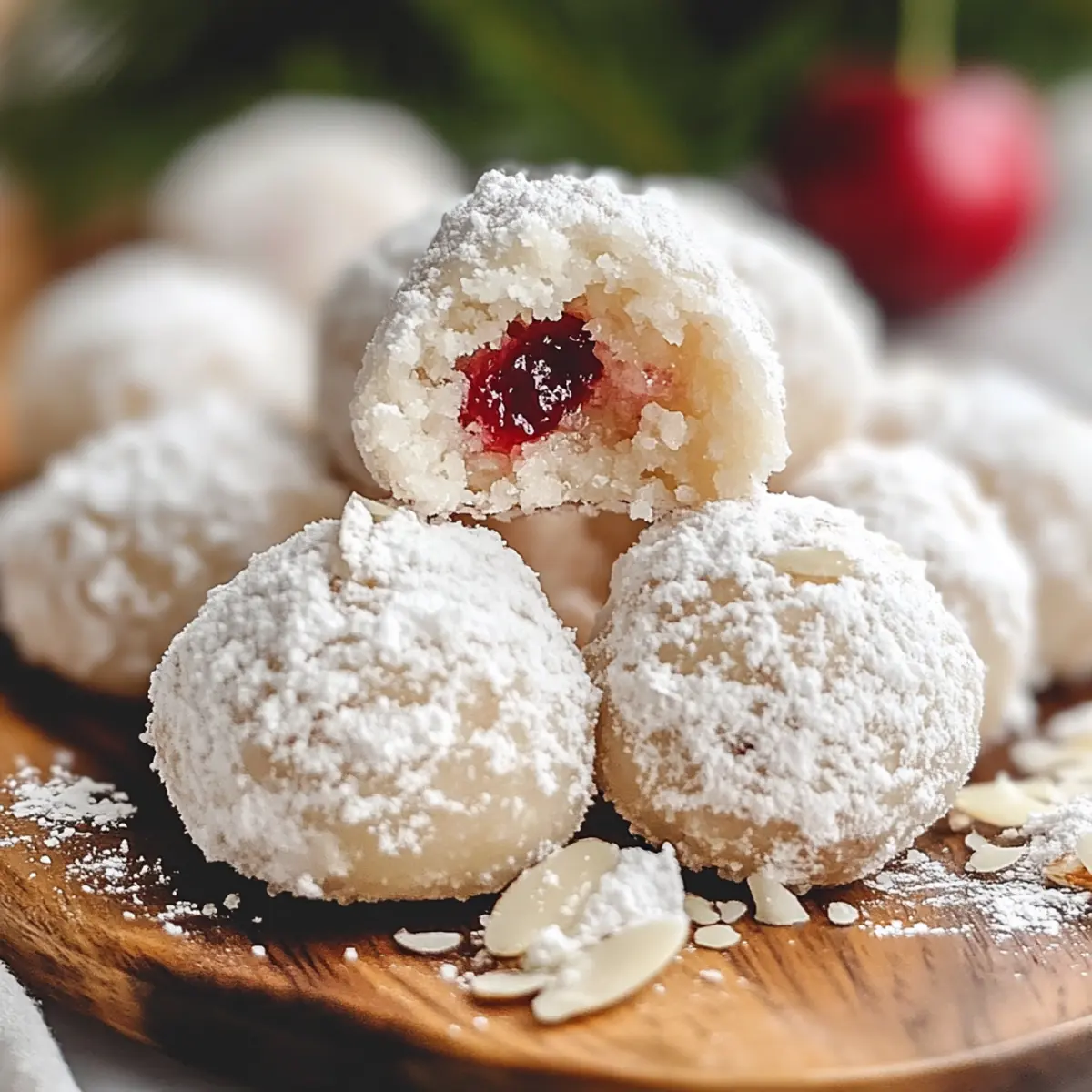Almond Cherry Snowballs