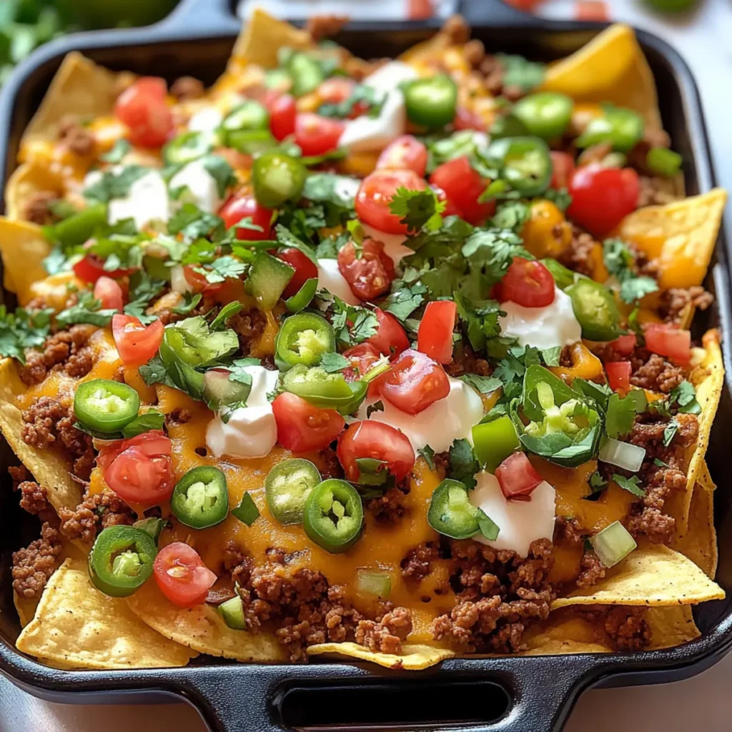 Loaded Ground Turkey Nachos