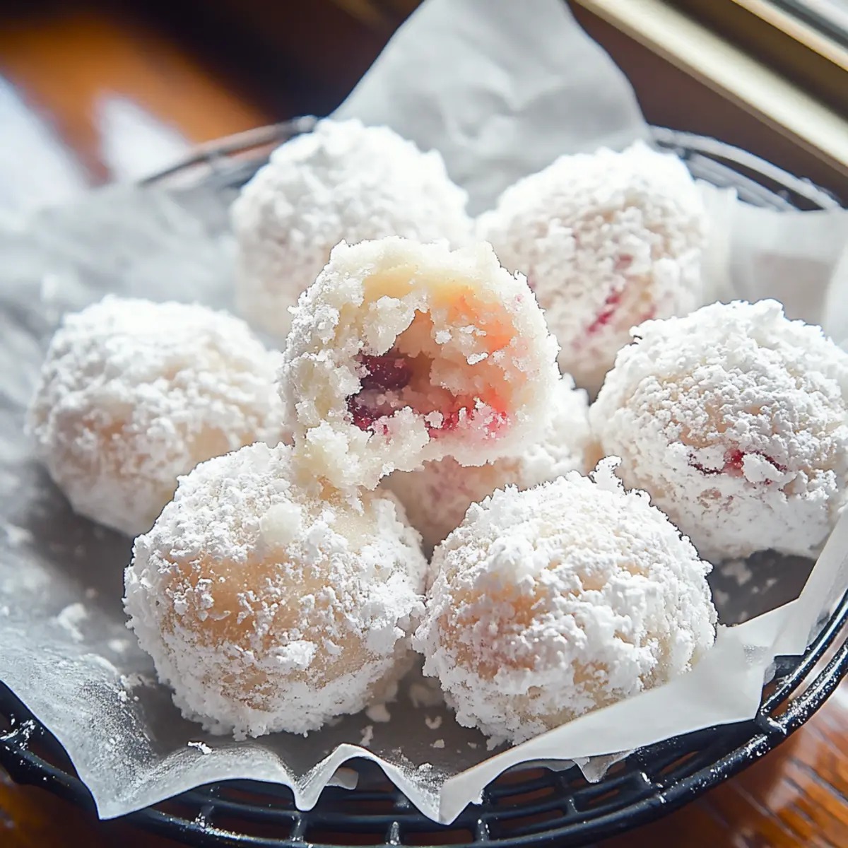 Almond Cherry Snowballs