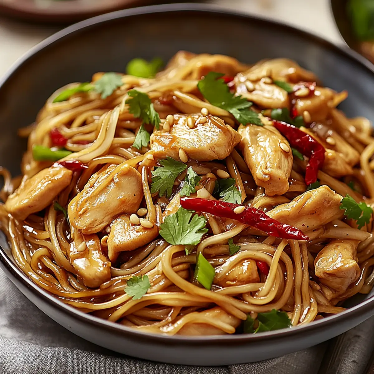 Garlic Chicken Lo Mein