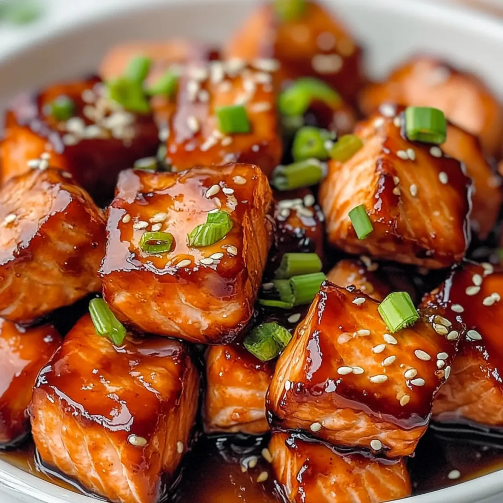 Crispy Honey Garlic Salmon Bites