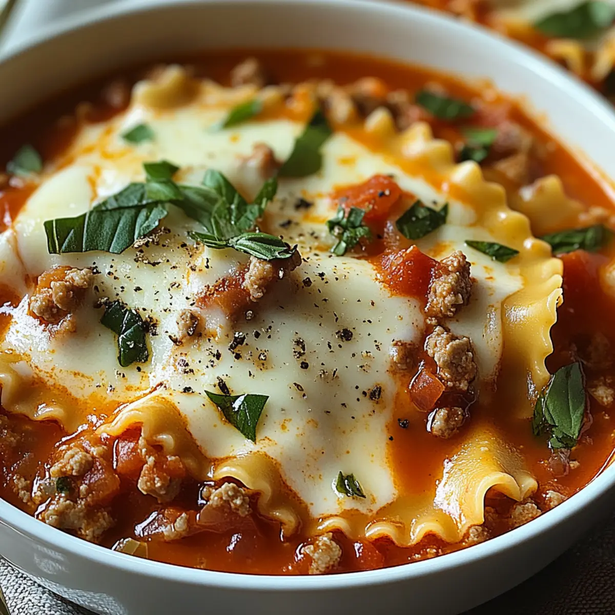 One Pot Lasagna Soup