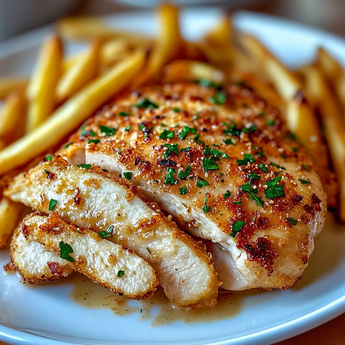 Spicy Garlic Parmesan Chicken with Fries