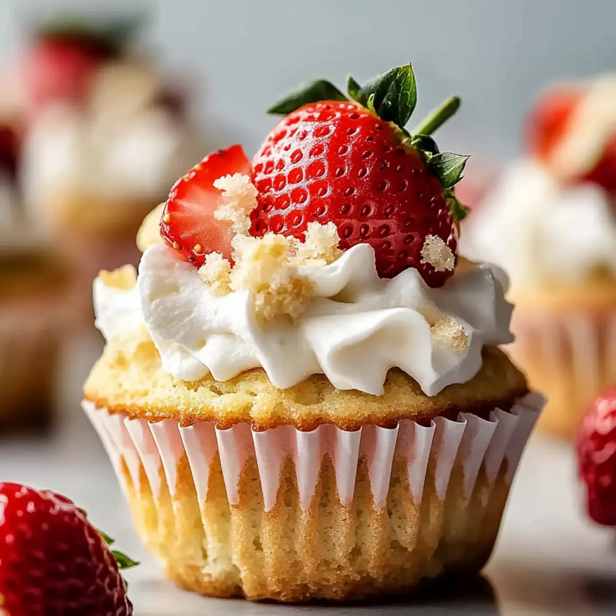 Delicious Strawberry Shortcake Muffins with Whipped Cream Filling