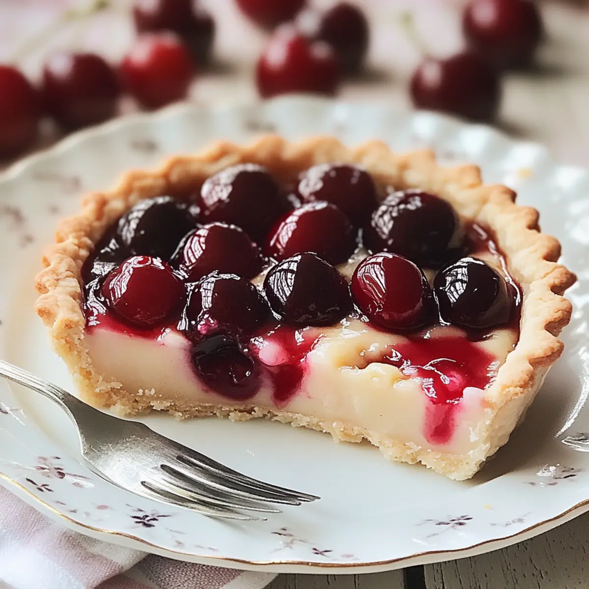 Cherry Vanilla Shortbread Tart