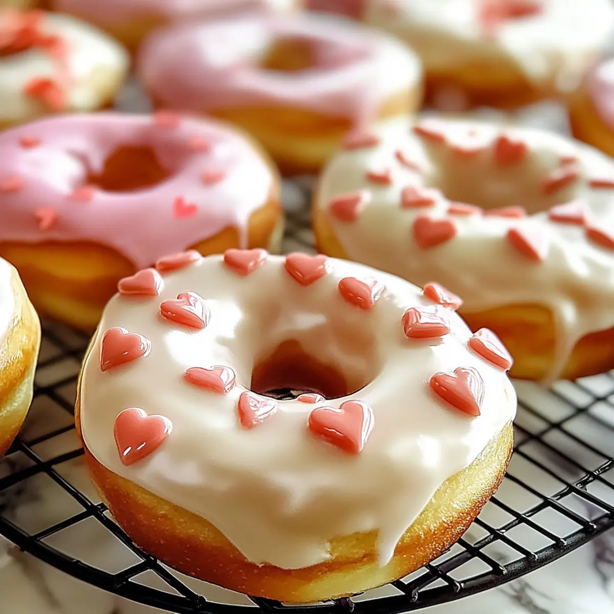 Valentine Baked Donuts with Vanilla Glaze