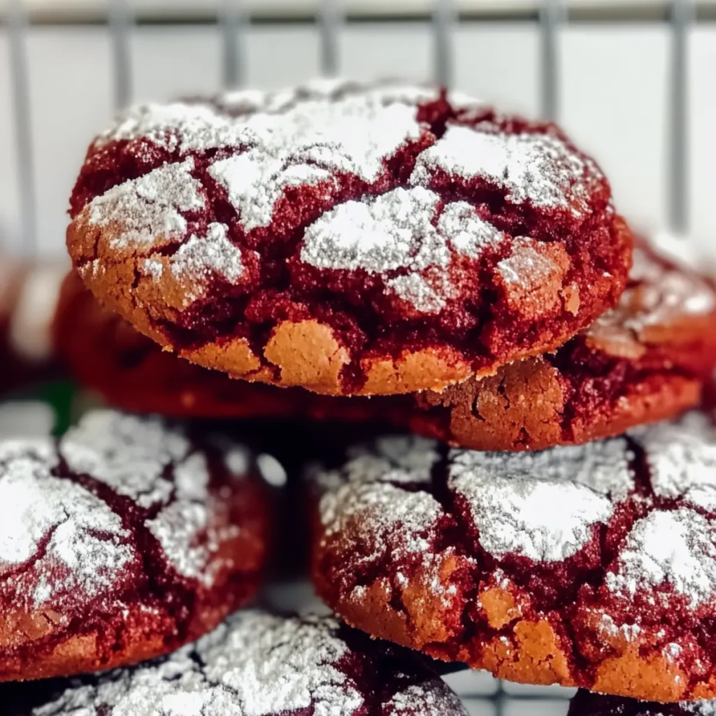 Red Velvet Crinkle Cookies