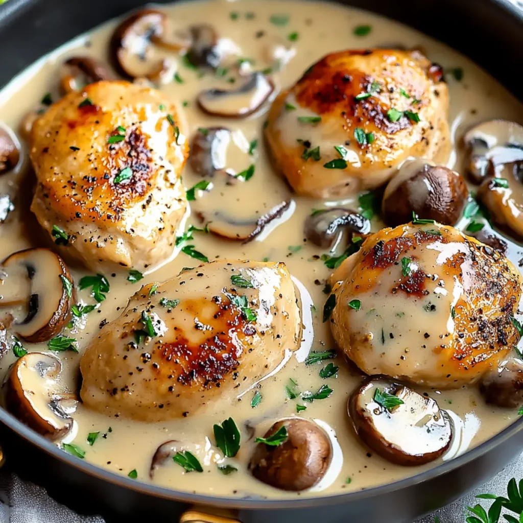 Creamy Mushroom Chicken – Cozy One-Pan Fall Dinner