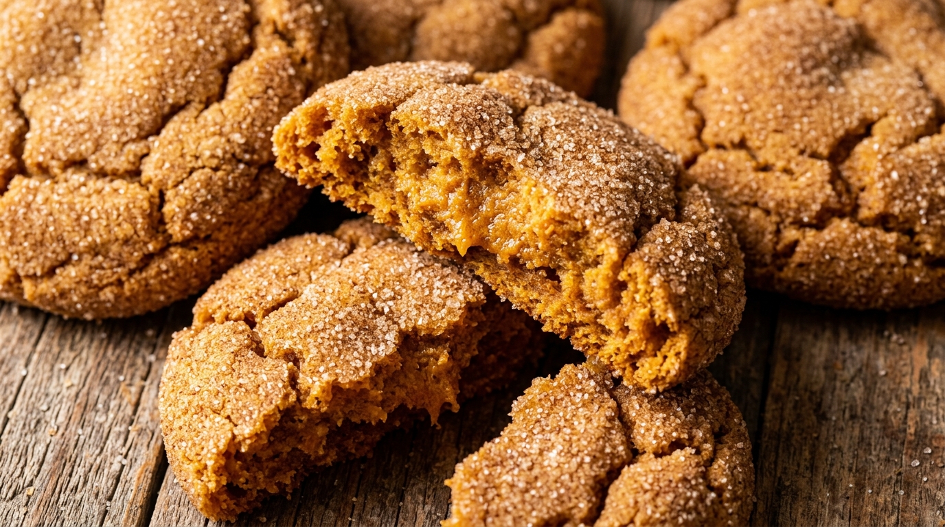 Soft Bakery-Style Pumpkin Snickerdoodle Cookies dusted with cinnamon sugar crystals